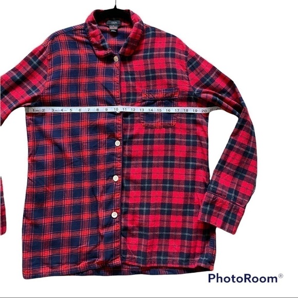 J. Crew Mixed Plaid Flannel Pajama Shirt | S - Picture 5 of 7